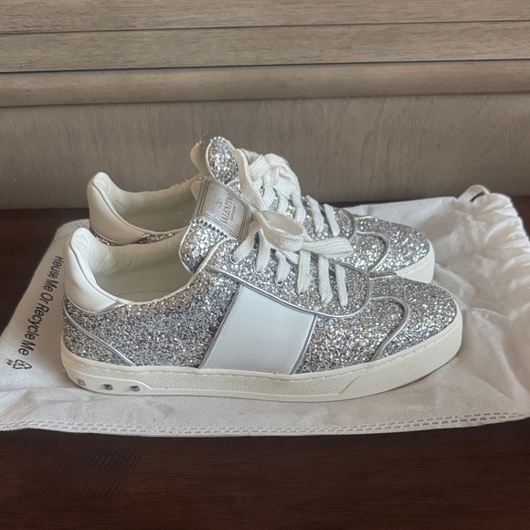 Valentino Glittering Silver Sneakers - Picture 2 of 7
